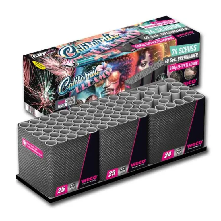 California Dreams 74-Schuss-Feuerwerk-Batterie