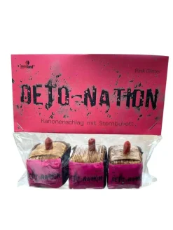 Deto-Nation 3er Pack kubische Kanonenschläge Pink Glitter