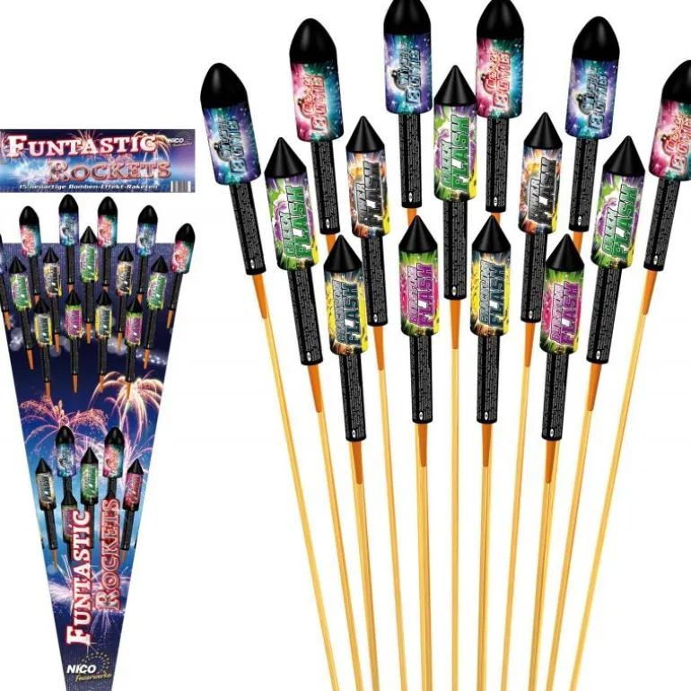 Funtastic Rockets 15-teiliges Feuerwerk-Raketensortiment