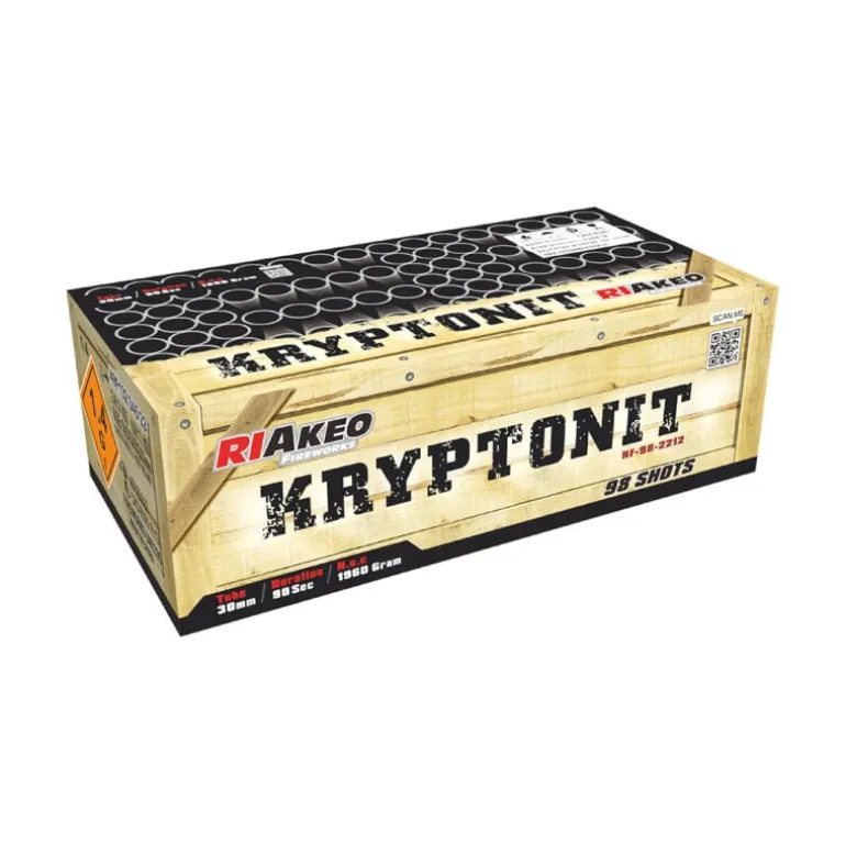 Kryptonit 98-Schuss-Feuerwerkverbund (Stahlkäfig)