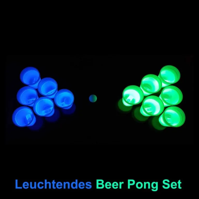 Leuchtendes Beer Pong Set, blau/grün