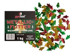 Metallic Flitter - Weihnachtsbäume verschiedene Farben (Pappschachtel)