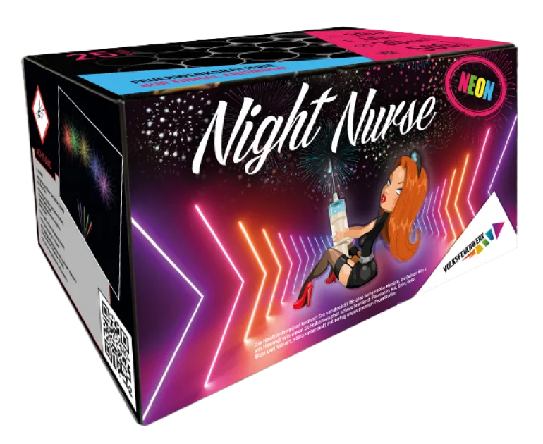 Night Nurse Neon 25-Schuss-Feuerwerk-Batterie
