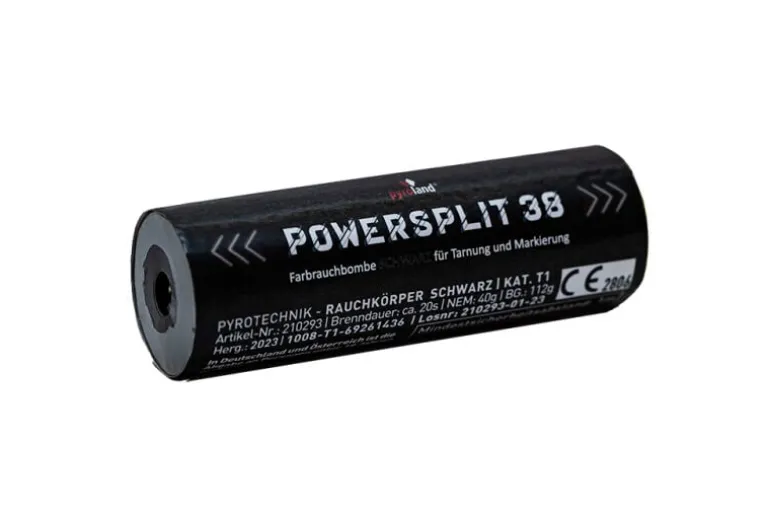 POWERSPLIT 38 mit Reißzünder 20s, Schwarz