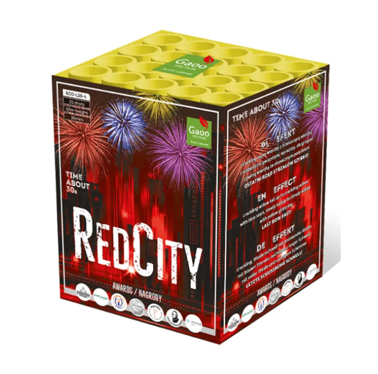 Red City 20-Schuss-Feuerwerksbatterie