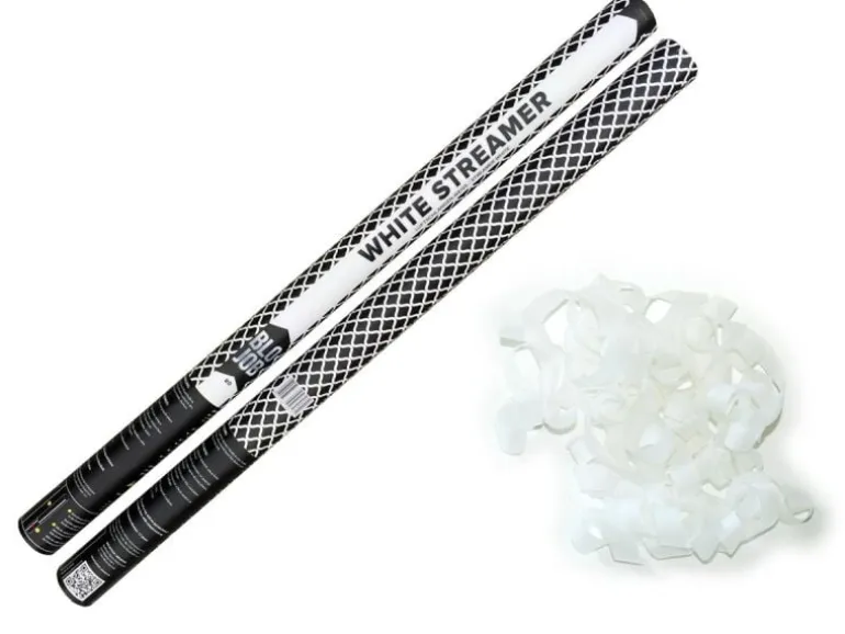 White Streamer 80cm Papierstreamer weiß